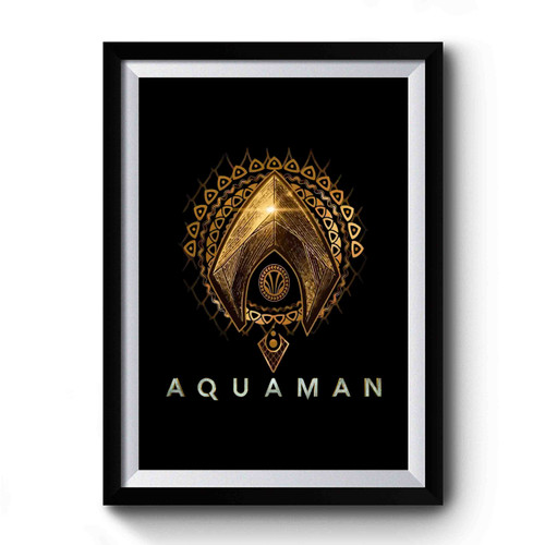 Aquaman Logo Justice League Movie Classic Official Dc Comics Black Design Funny Premium Poster