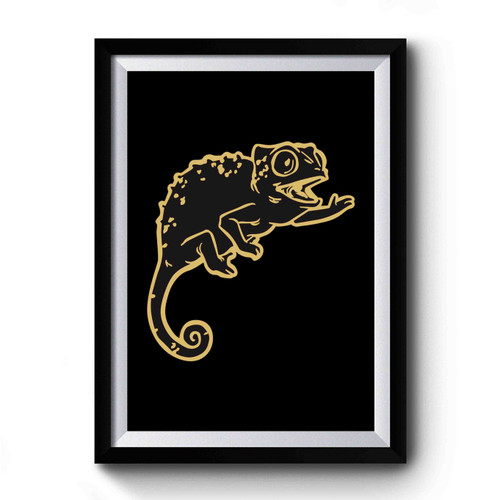 Chameleon Reaching Art Retro Premium Poster
