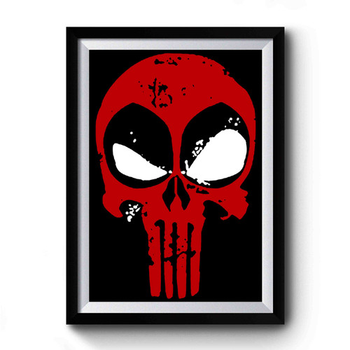 Deadpool Punisher Skull Art Simple Funny Premium Poster