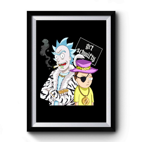 Get Schwifty Rick And Morty Enamel Retro Vintage Premium Poster