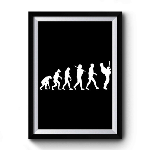 Guitar Player Evolution Cool Musician Vintage Retro Premium Poster
