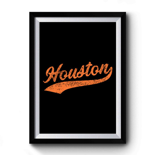 Houston City Script Vintage Retro Premium Poster