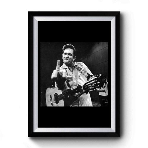 Johnny Cash Middle Finger Vintage Art Simple Premium Poster