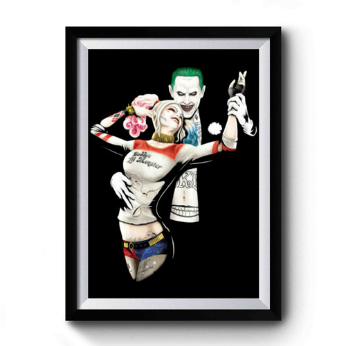 Joker And Harley Quinn Suicide Squad Art Funny Premium Poster
