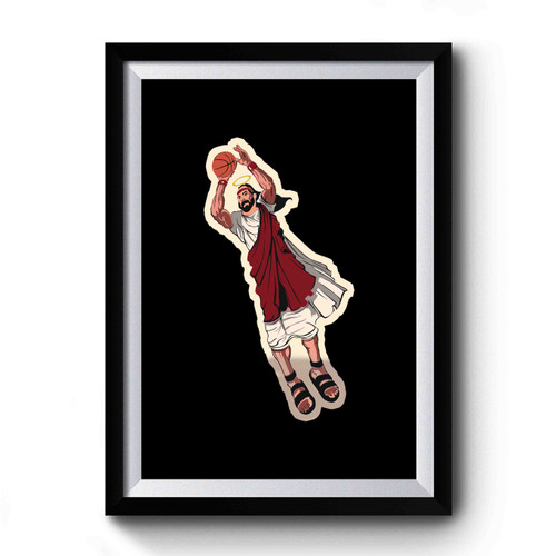 Jumpshot Jesus Art Vintage Premium Poster