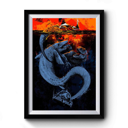 Jurassic World Movie Retro Vintage Premium Poster