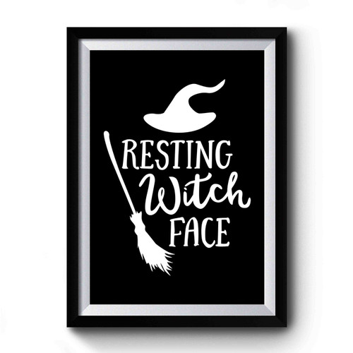 Resting Witch Face Halloween Party Costume Funny Halloween Simple Art Premium Poster