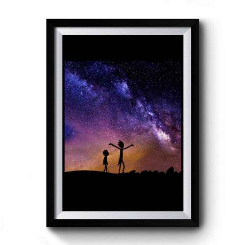 Rick And Morty In Space Galaxy Vintage Art Premium Poster