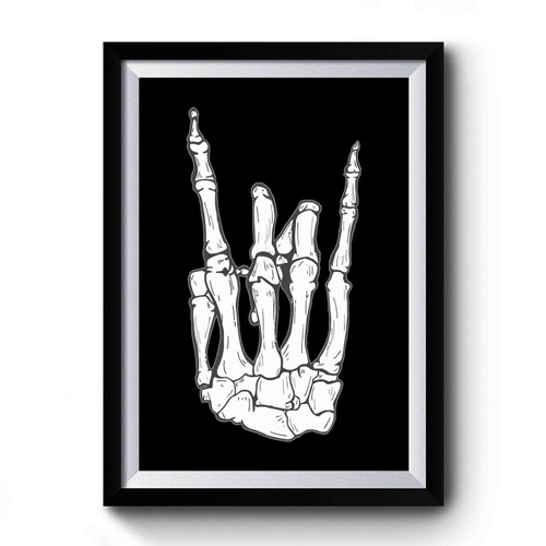 Skeleton Rock Hand Art Vintage Premium Poster