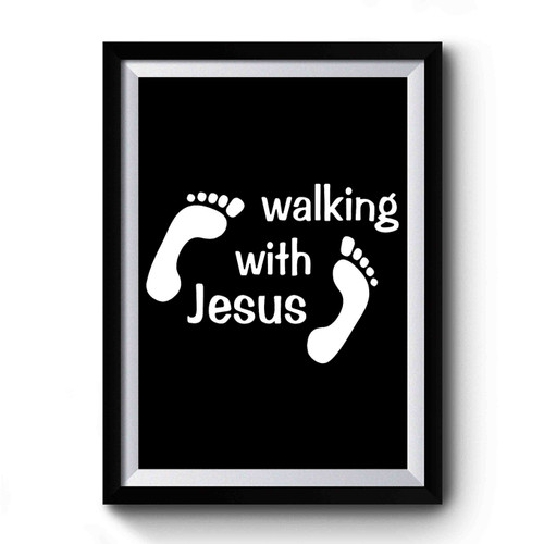 Walking With Jesus Vintage Art Simple Premium Poster