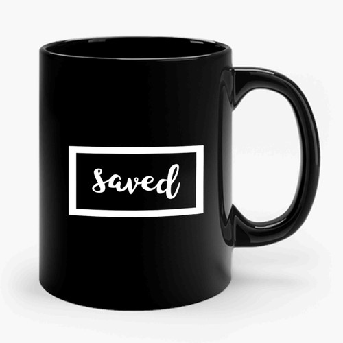 Saved In Frame Christian Graphic Ceramic Mug
