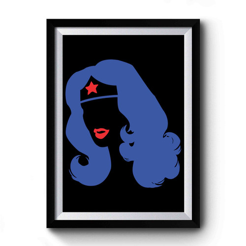 Wonder Woman Blue Hair Simple Design Premium Poster