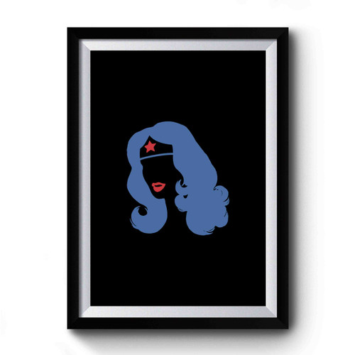 Wonder Woman Blue Hair Design Funny Premium Poster