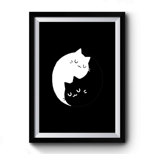Yin Yang Cats Kittens Art Vintage Premium Poster