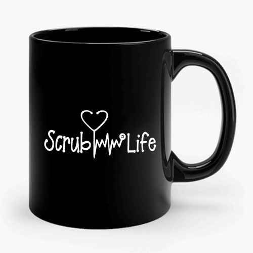 Scrub Life Nurse Doctor Scrub Medical Scrubs Heartbeat Lifeline Stethoscope Scrub Life Ceramic Mug