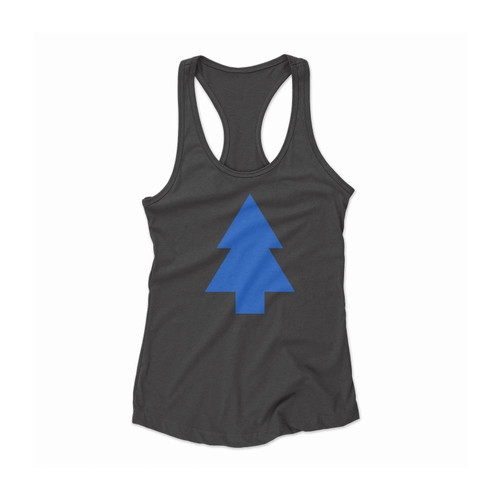 Dipper Gravity Falls Cartoon Blue Pine Tree Women Racerback Tank Top