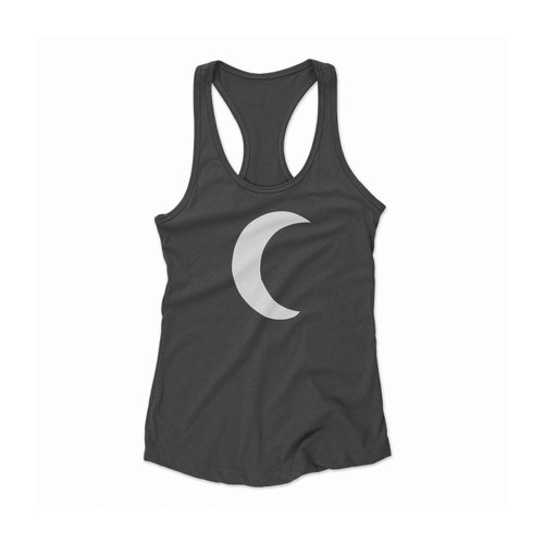 White Crescent Moon Studded Women Racerback Tank Top