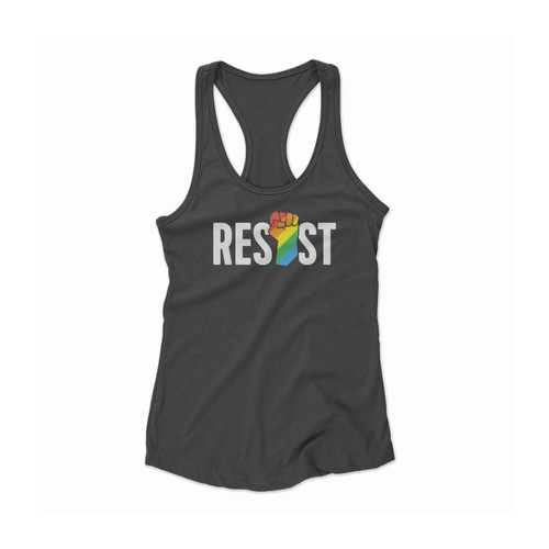 Lgbtq Resist Gay Pride Women Racerback Tank Top