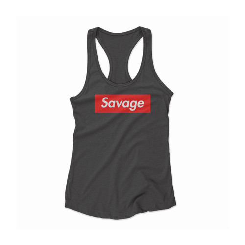 Savage Red Box Logo Women Racerback Tank Top