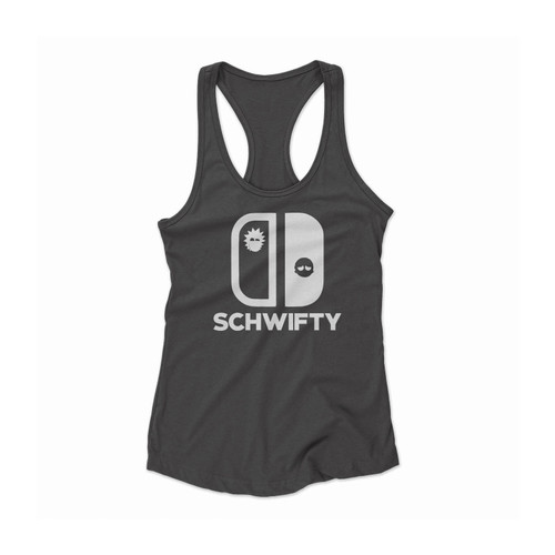 Rick And Morty Schwifty Nintedo Switch Logo Women Racerback Tank Top