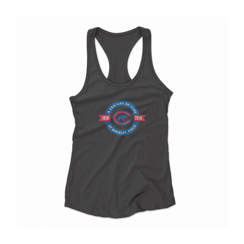 A Century Of Cubs At Wrigley Field Cubs New Logo Celebrates 100 Years Women Racerback Tank Top