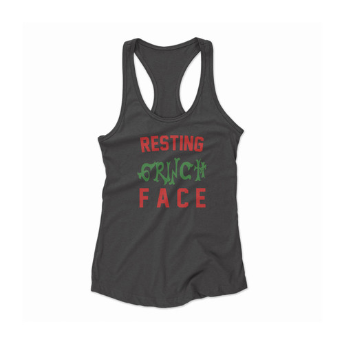 Resting Grinch Face Christmas Women Racerback Tank Top