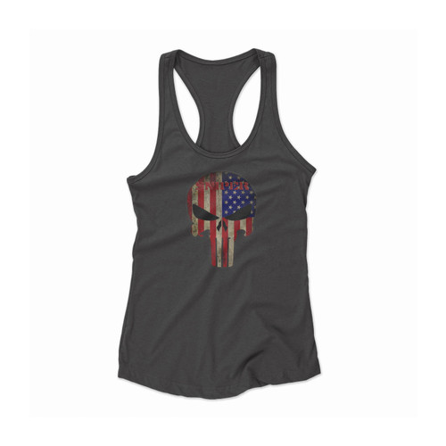 American Sniper Usa Flag The Punisher Women Racerback Tank Top