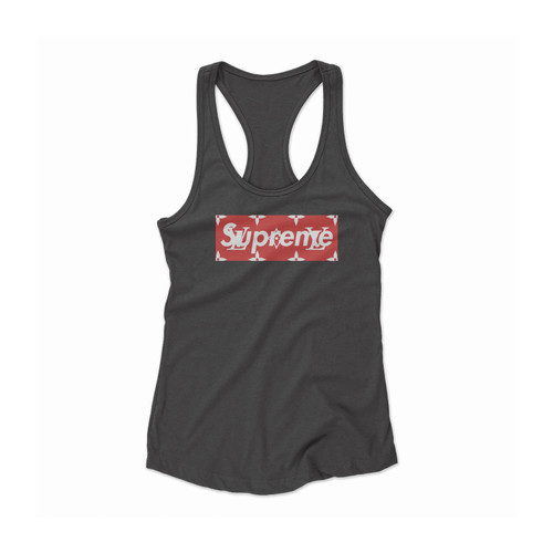 Supreme X Louis Vuitton Red Box Logo Women Racerback Tank Top