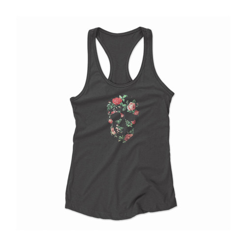 Floral Rose Skull Hipster Tumblr Dope Women Racerback Tank Top