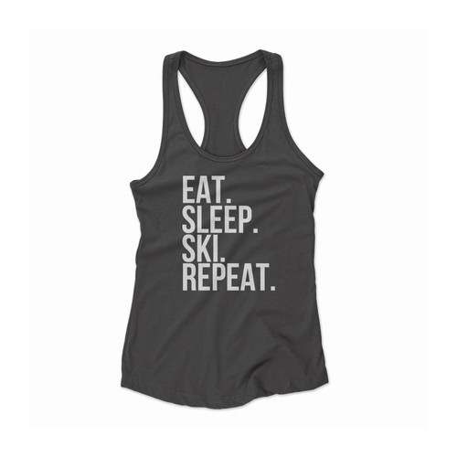 Eat Sleep Ski Repeat Snow Mountains Women Racerback Tank Top