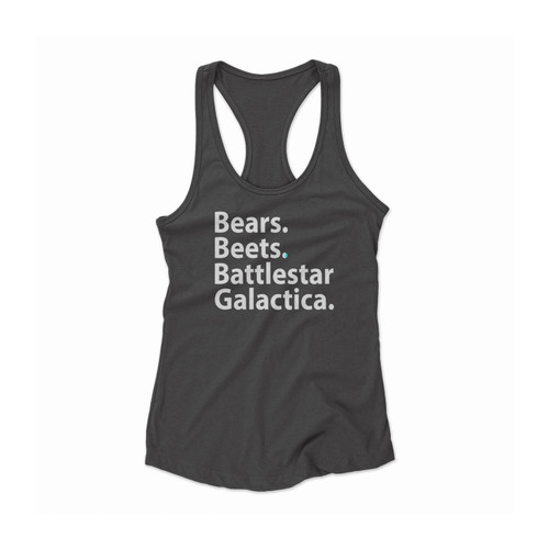 Bears Beets Battlestar Galactica 1 Women Racerback Tank Top