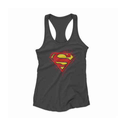 Superman Vintage Logo Superhero Women Racerback Tank Top