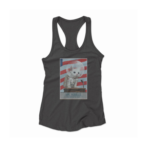 Fallout 4 Mr Pebbles First Cat In Space Women Racerback Tank Top