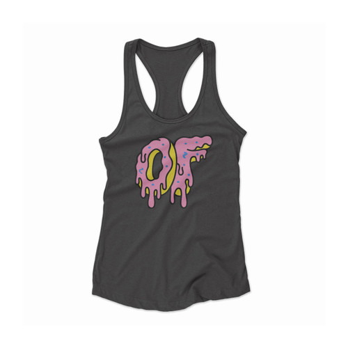 Odd Future Donut Large Dribbing Donut Funny Women Racerback Tank Top