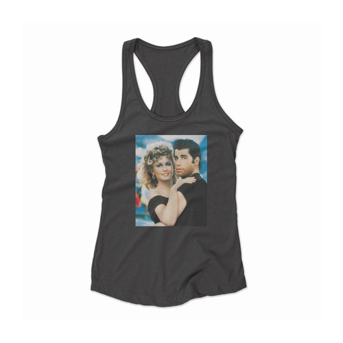 John Travolta And Olivia Newton John Grease Movie Women Racerback Tank Top