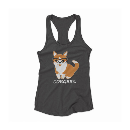 Corgeek Corgi Women Racerback Tank Top