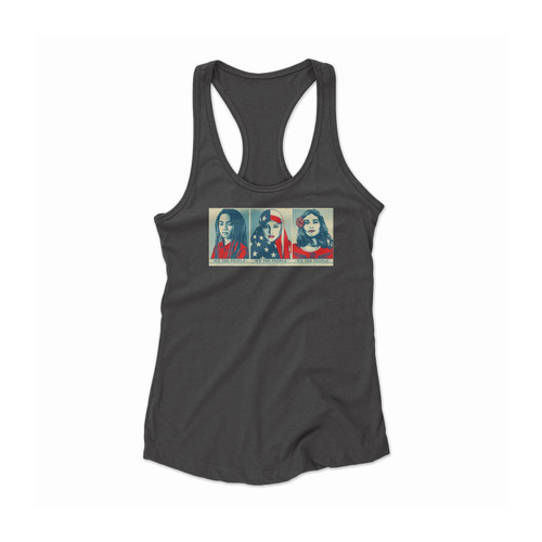 We The People Are Greater Than Fear Shepard Fairey Allies Women Racerback Tank Top