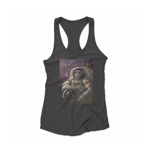 Astronaut Funny Monkey Chimp In Space Women Racerback Tank Top