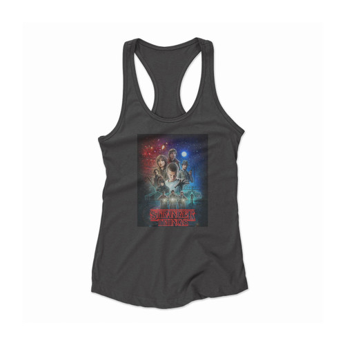 Stranger Things Characters Poster Women Racerback Tank Top