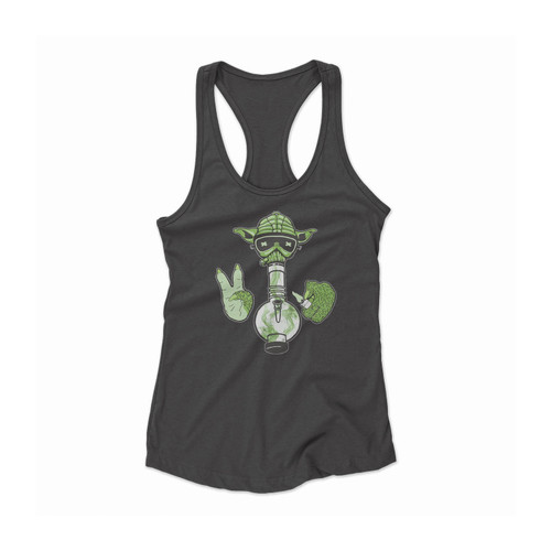 Glass Smoking Pipe Yoda Women Racerback Tank Top