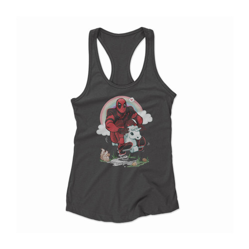 Riding Unicorn Dead Pool Women Racerback Tank Top