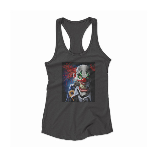 Joker Clown Smoking Cigar Women Racerback Tank Top