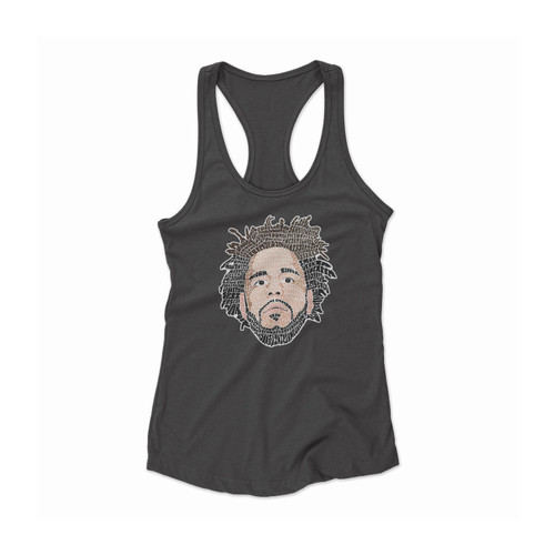 J Cole Lyrical Calligram Women Racerback Tank Top