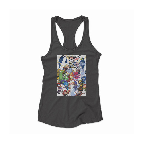Avengers Vs X-Men Cute Chibi Version Of Super Heroes Women Racerback Tank Top