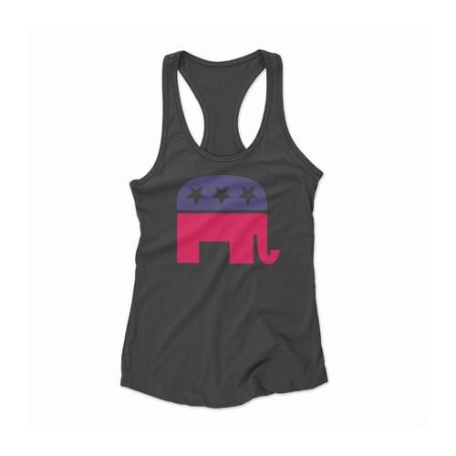 Vintage Republican Elephant Election Women Racerback Tank Top