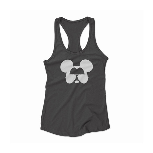 Disney Mickey With Sunglasess Women Racerback Tank Top