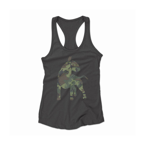 Bull Terrier Dog Camouflage Women Racerback Tank Top