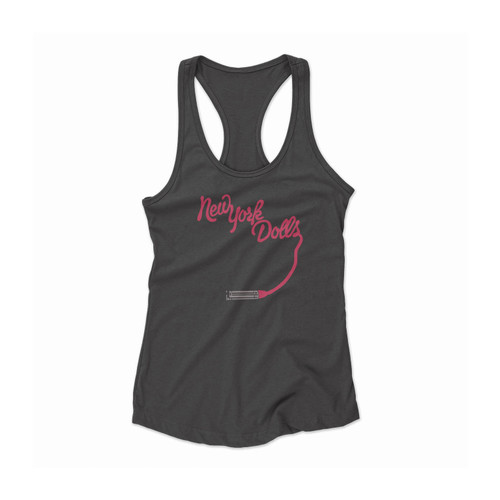 New York Dolls Lipstick Logo Women Racerback Tank Top