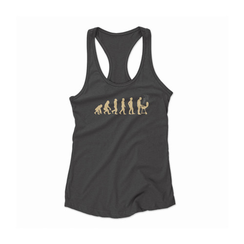Evolution Of Grilling Funny Barbecue Women Racerback Tank Top