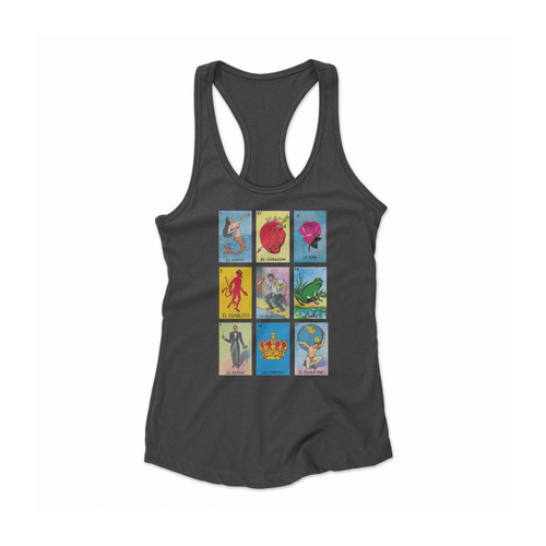 Mexican Loteria Women Racerback Tank Top